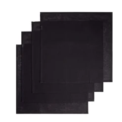Lot de 4 serviettes de table carrées noires 35x35cm