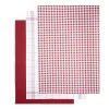 Lot de 3 torchons rectangulaires 50x70cm 100% coton blanc et rouge