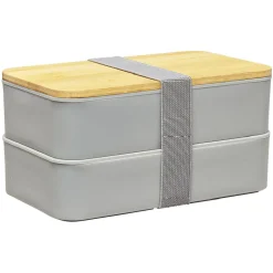 Lunch box couvercle bambou x2