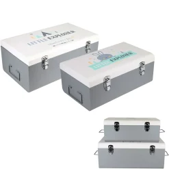 Malle de rangement en métal x2