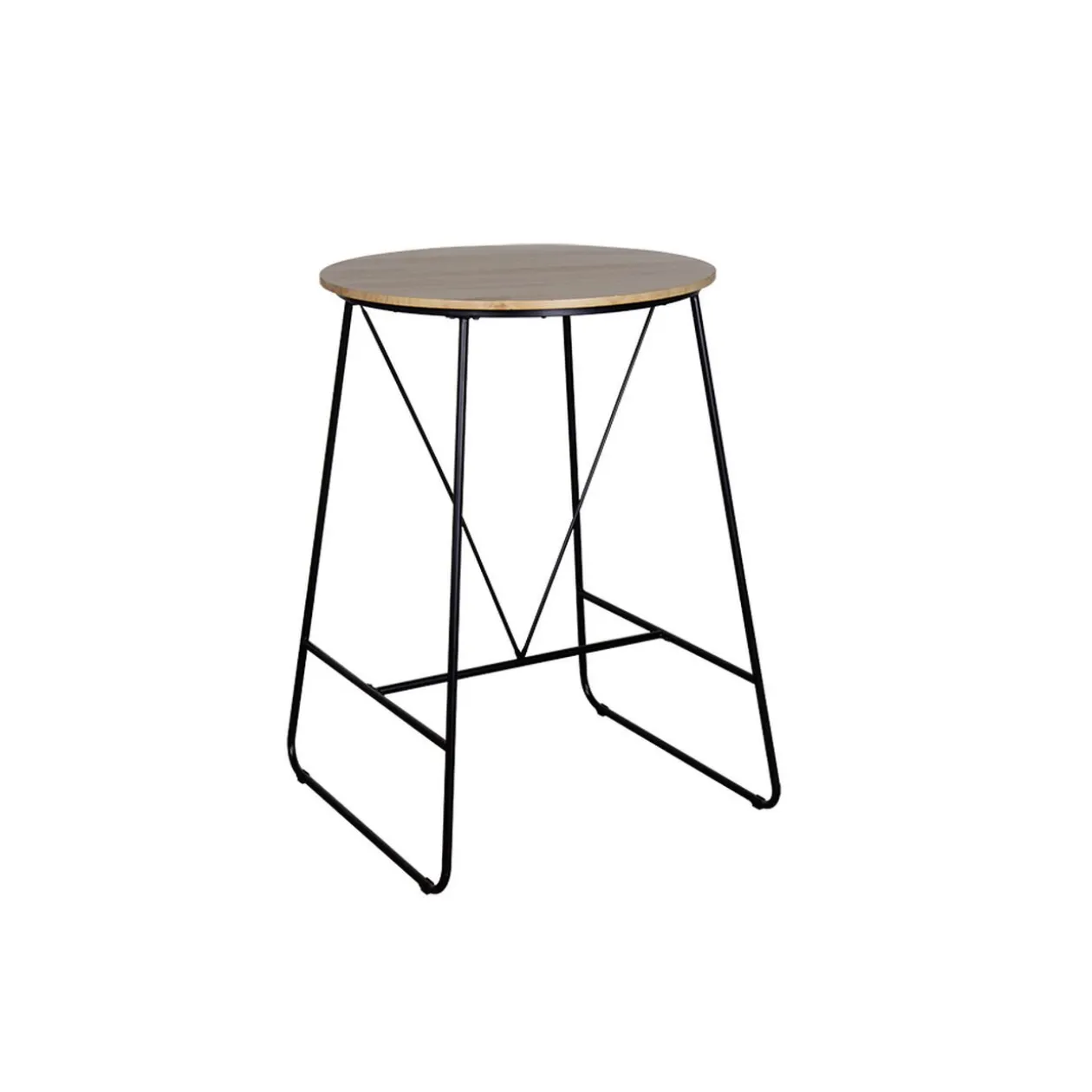 Mange debout Othé métal bois naturel et noir Ø70xH100cm