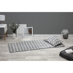 Matelas d'appoint avec oreiller gris clair étoiles blanches