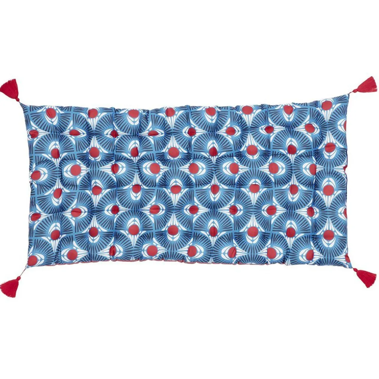 Matelas de sol imprimé avec pompons 120x60cm