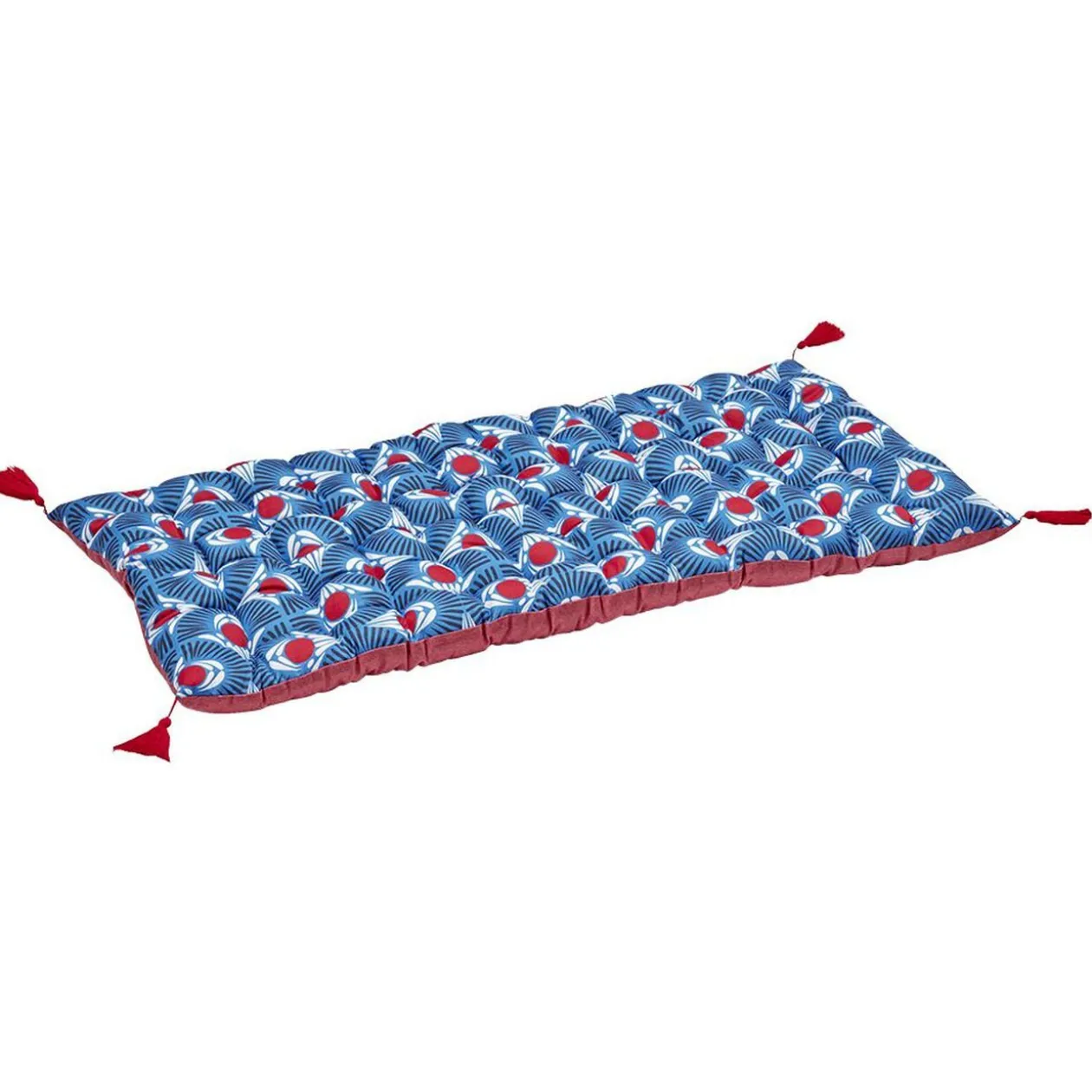 Matelas de sol imprimé avec pompons 120x60cm