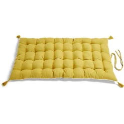 Matelas de sol 120x60cm pompons polycoton jaune