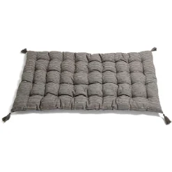 Matelas de sol 120x60cm pompons polycoton gris
