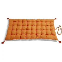 Matelas de sol 120x60cm pompons polycoton orange