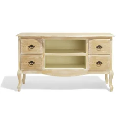 Meuble TV Cassandre naturel 4 tiroirs et 2 niches