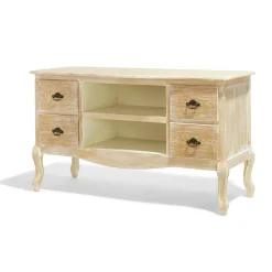 Meuble TV Cassandre naturel 4 tiroirs et 2 niches