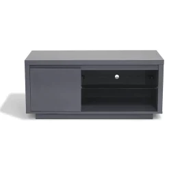 Meuble TV Luminosa effet laqué gris anthracite 1 porte