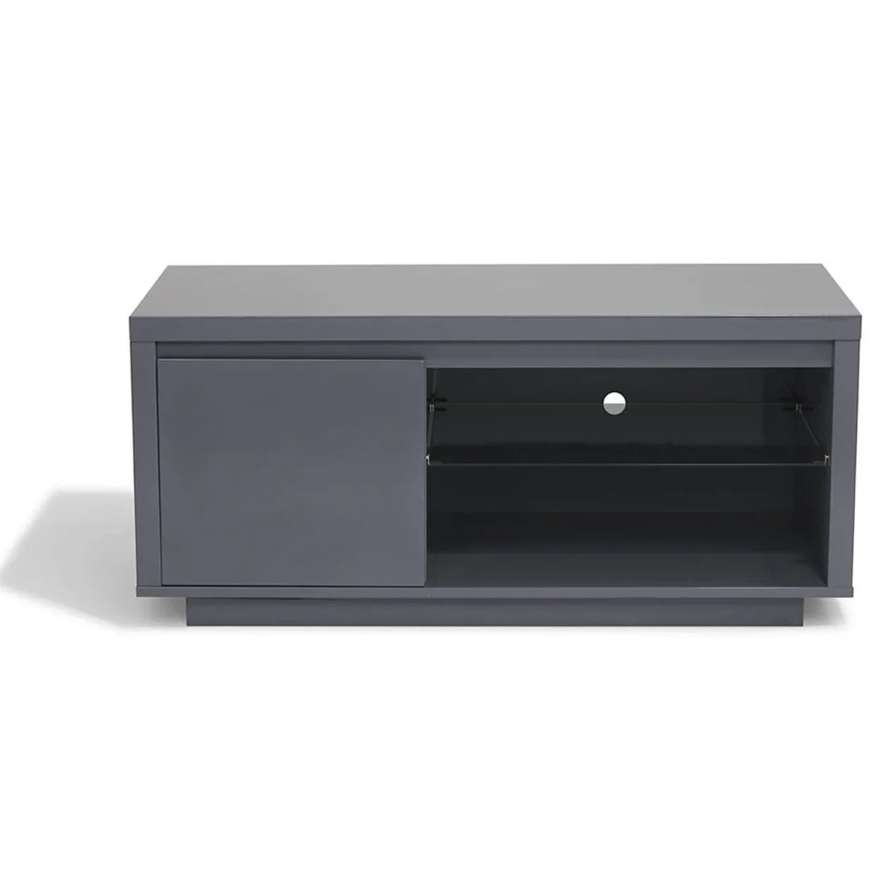 Meuble TV Luminosa effet laqué gris anthracite 1 porte