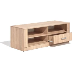 Meuble TV Ohio chêne sonoma 3 niches 1 tiroir