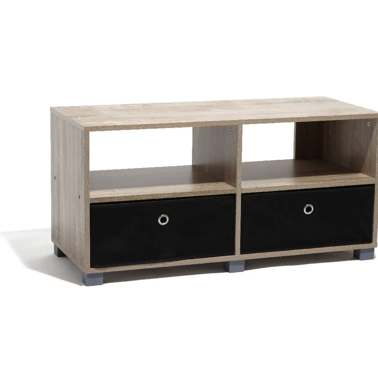 Meuble TV Utah naturel 2 tiroirs et 2 niches