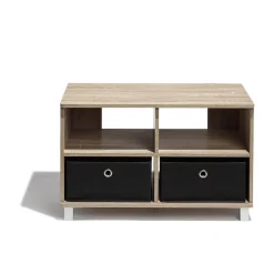 Meuble TV Utah naturel 2 tiroirs et 2 niches