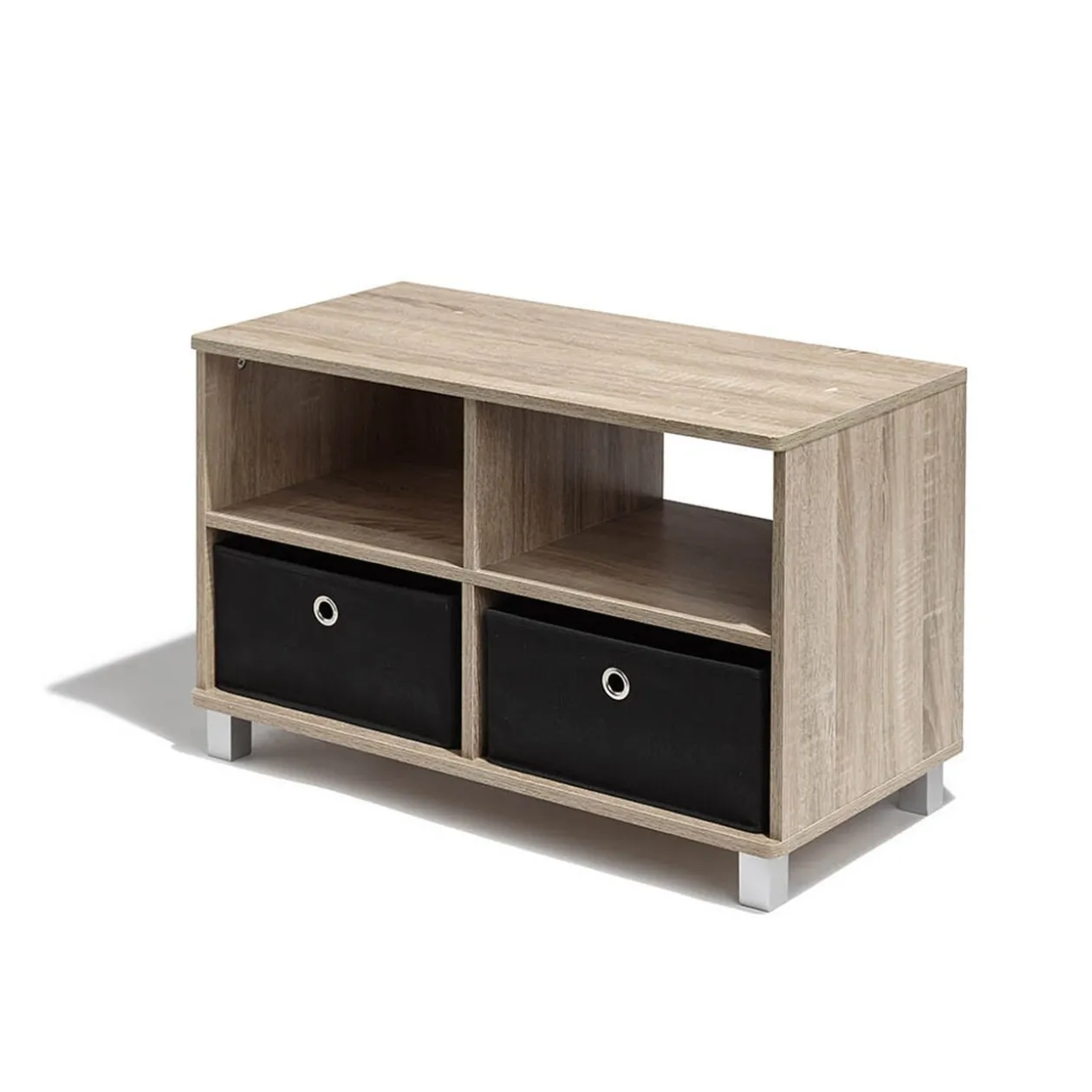 Meuble TV Utah naturel 2 tiroirs et 2 niches