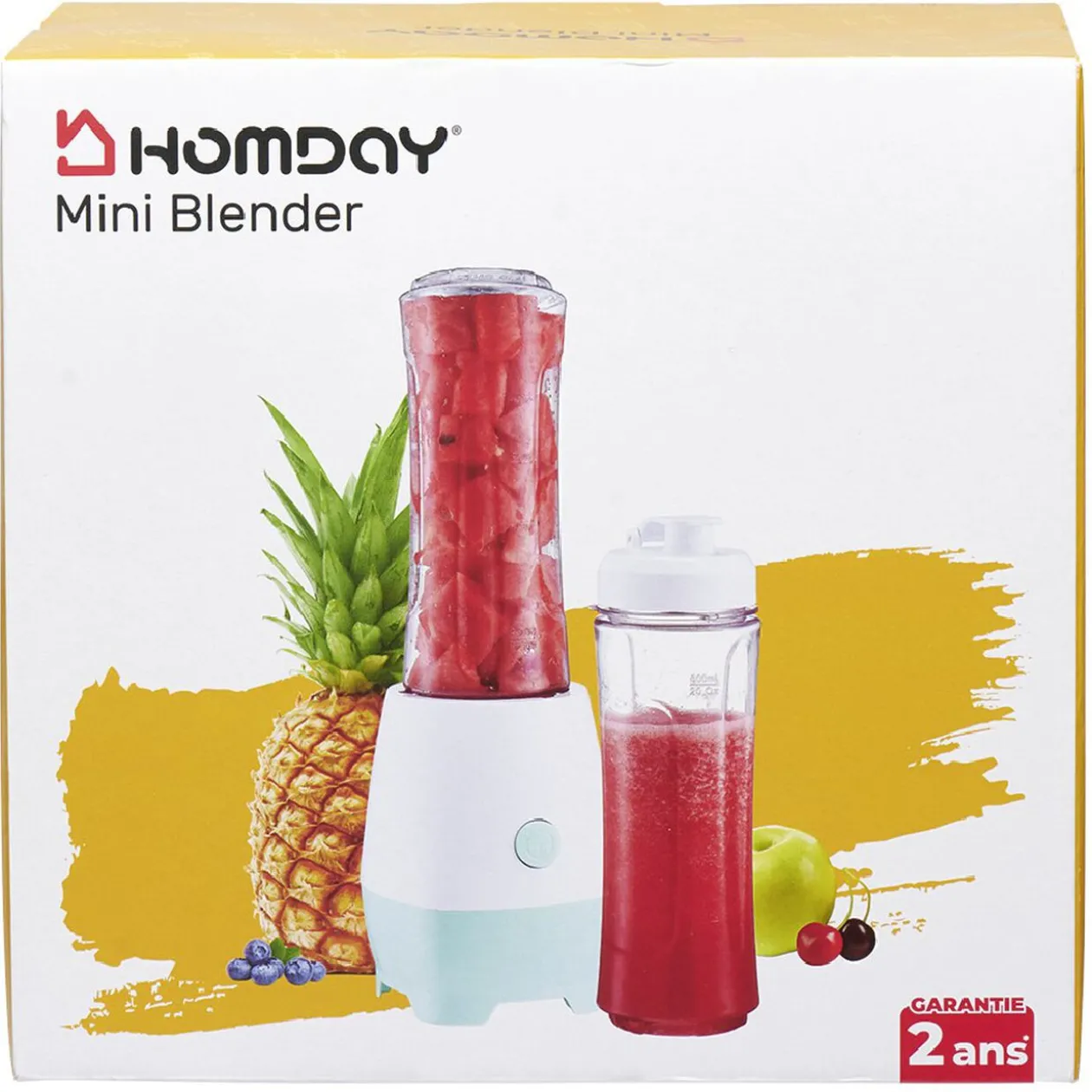 Mini blender avec deux gourdes de 600 ml