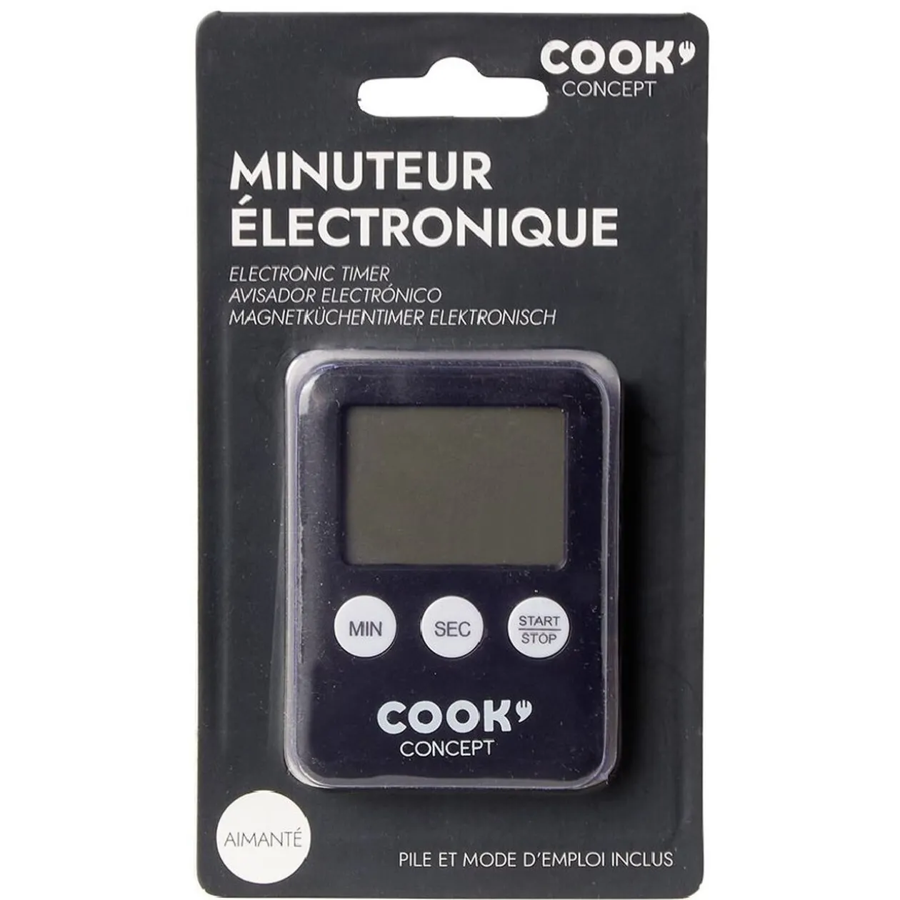 Minuteur électronique noir