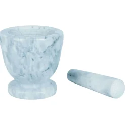 Mortier avec pilon effet marbre gris Ø10,5xH10cm