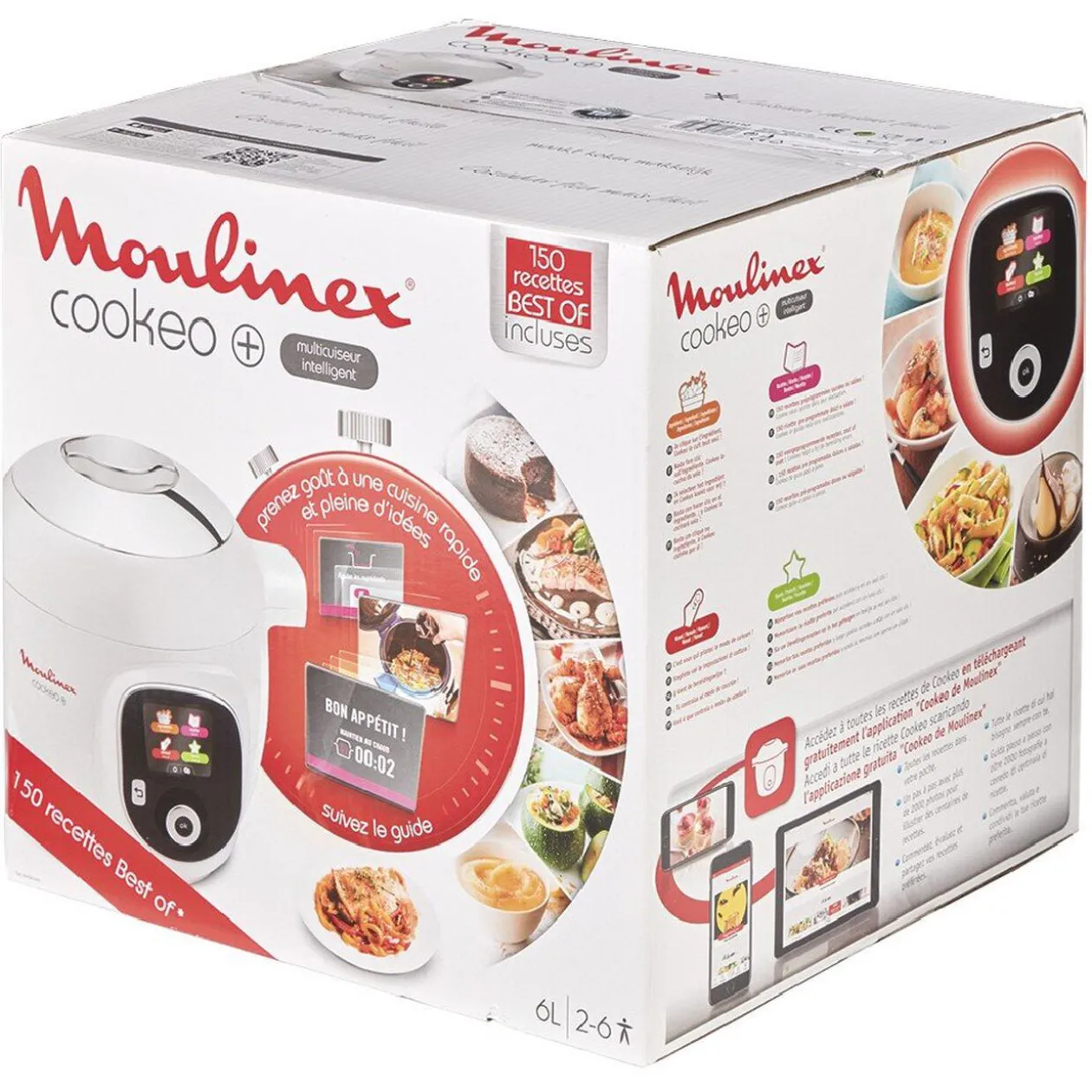 Multicuiseur Cookéo + Moulinex 150 recettes best of blanc
