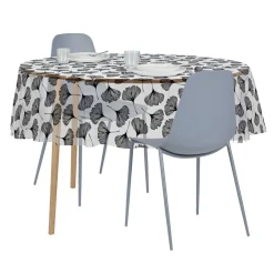 Nappe cristal carrée transparente motif ginkgo 150x150cm