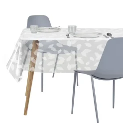 Nappe cristal rectangulaire transparente motif fleur de lotus 140x240cm