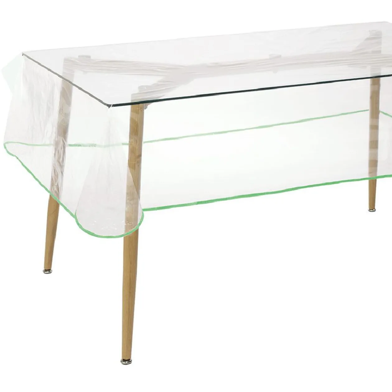 Nappe cristal transparent biais coloré 140x240 cm