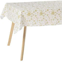 Nappe de Noël en tissu motif flocon et étoile 130x180cm