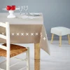 Nappe de table beige foncé et marron