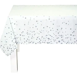 Nappe de table blanche à pois gris