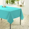 Nappe de table rectangulaire bleue turquoise unie