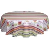 Nappe de table ronde design macarons et rayures