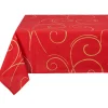 Nappe de table rouge et dorée