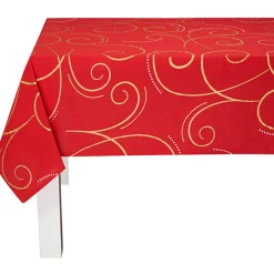 Nappe de table rouge et dorée