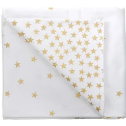 Nappe en coton blanc étoiles dorées