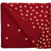 Nappe en coton rouge étoiles dorées