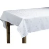 Nappe en polyester Noël Blanc motif étoiles argentées