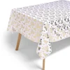 Nappe en tissu blanche motifs étoiles dorées 140x300cm