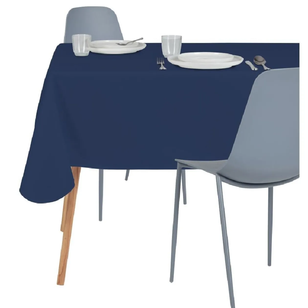 Nappe en tissu 140x200cm polyester bleu