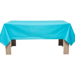 Nappe enduite rectangulaire bleue turquoise