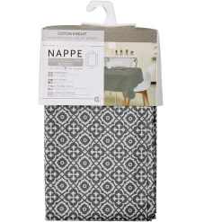 Nappe esprit mosaïque antique noir et blanc rectangulaire