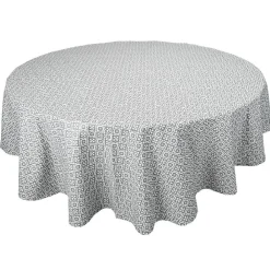 Nappe esprit mosaïque antique noir et blanc ronde