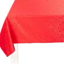 Nappe jacquard en tissu rouge