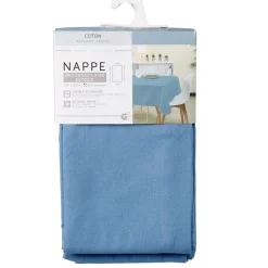 Nappe rectangulaire 8 personnes en coton bleue