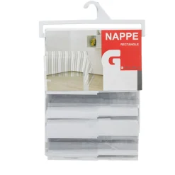 Nappe rectangulaire à rayures transparentes et grises