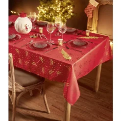 Nappe rectangulaire au décor doré 140x300