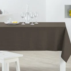 Nappe rectangulaire beige unie embossée