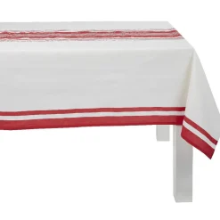 Nappe rectangulaire blanc et rouge design barbecue