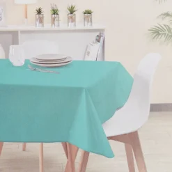 Nappe rectangulaire bleu turquoise unie