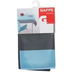 Nappe rectangulaire bleue et grise foncé