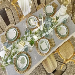 Nappe rectangulaire en tissu beige 140x250cm